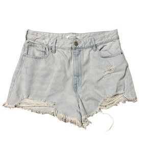 PacSun - Eco Light Blue Distressed High Waisted Denim Festival Shorts Size 30